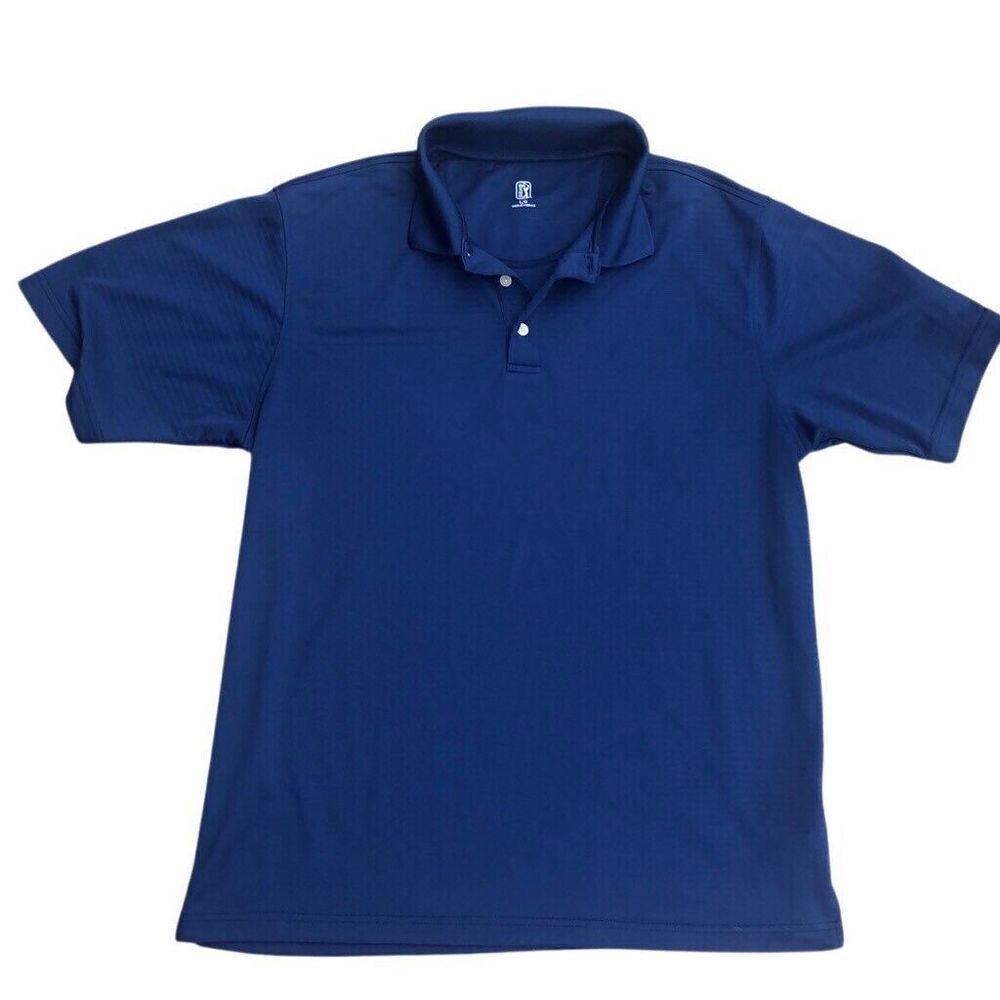 PGA Tour Men’s Polo Shirt Blue Size Large Short Sleeve Collared Pullover